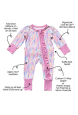 Laree + Co. LC- Lavender Stripes Bamboo Ruffle Convertible Footie