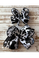 JP- Black & White Cow Print Bow