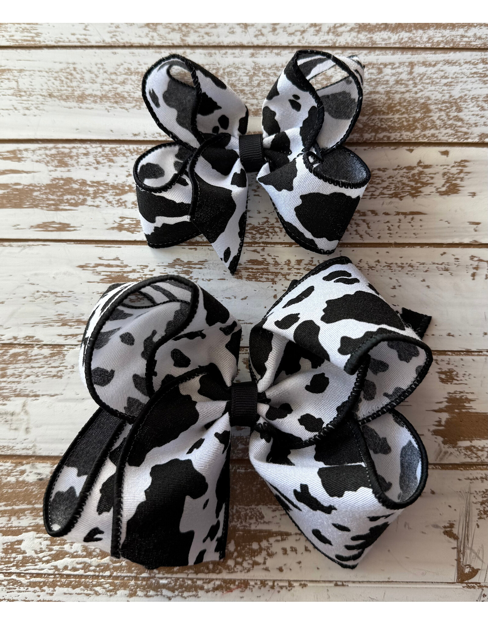 JP- Black & White Cow Print Bow