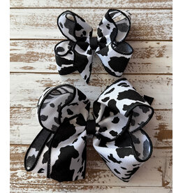 JP- Black & White Cow Print Bow