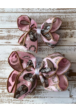 JP- Pink & Brown Boot Print Bow