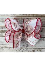 JP- Baseball Print Bow: Large