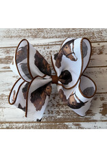 JP- White Horse Head Print Bow: Large