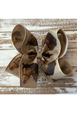 JP- Khaki Horse Head Print Bow: Large