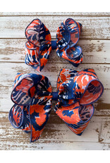 JP- Tie Dye Navy & Orange Print Bow