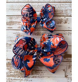 JP- Tie Dye Navy & Orange Print Bow