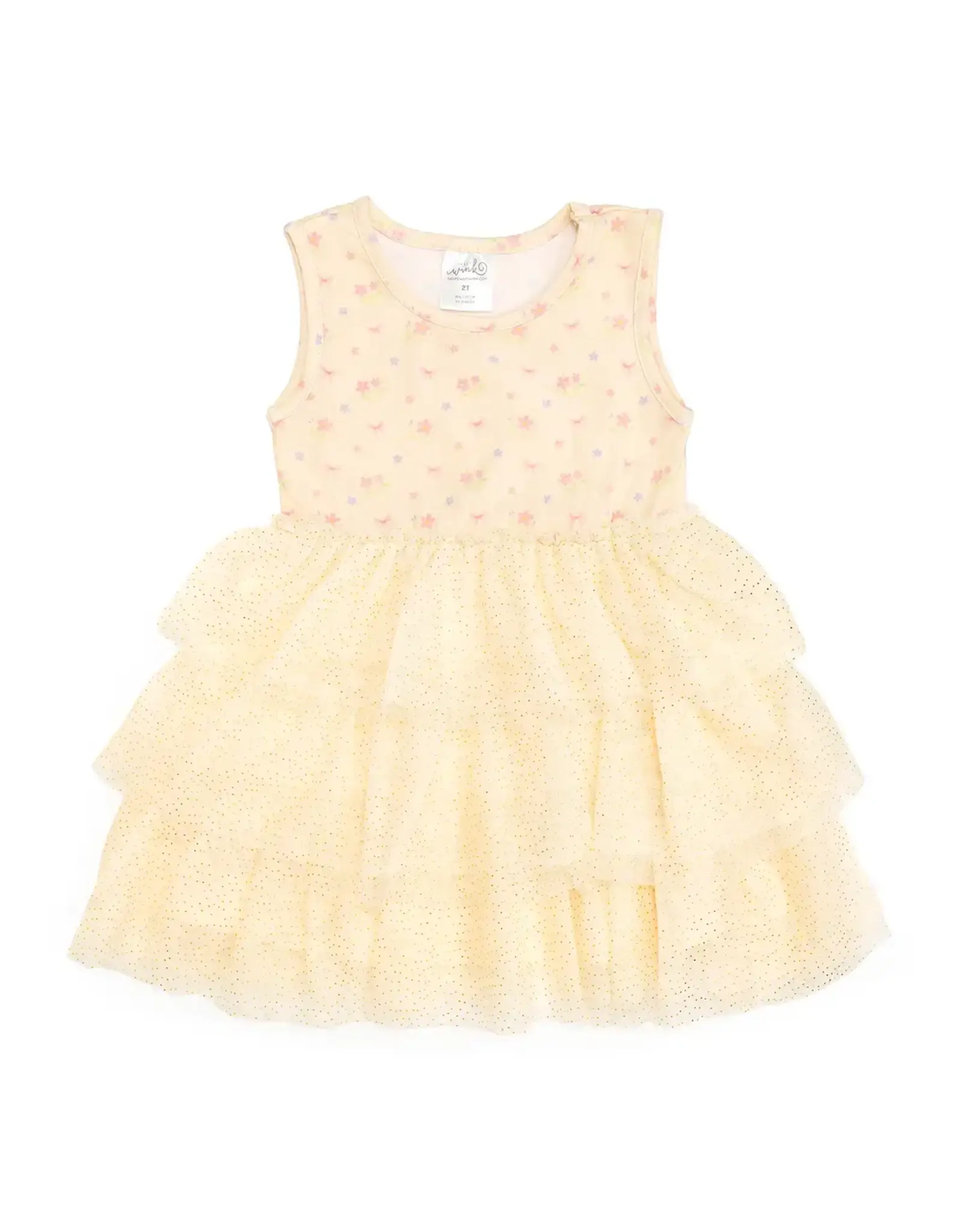 Sweet Wink- Lemon Floral Tank Tutu Dress