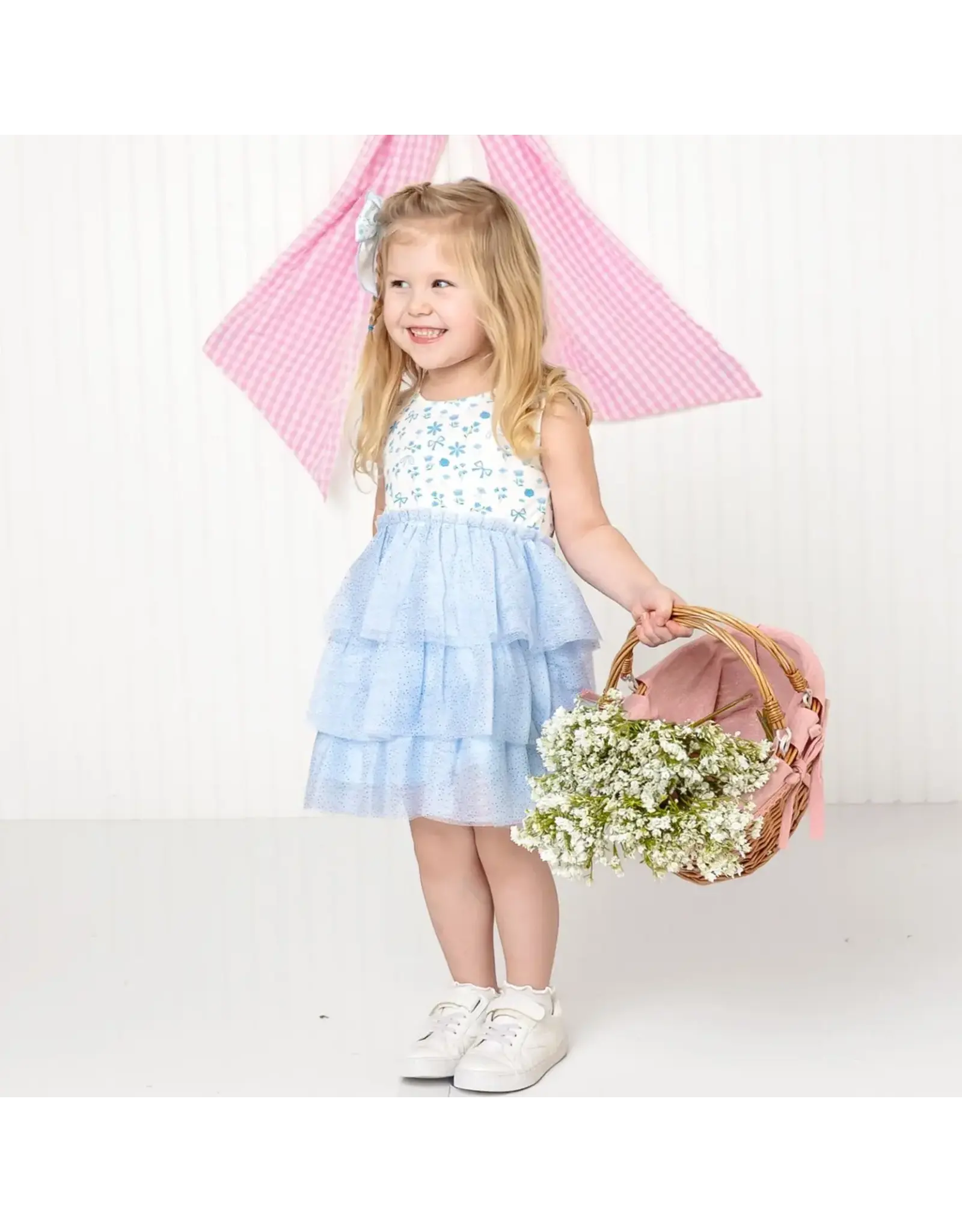 Sweet Wink- Sky Floral Tank Tutu Dress