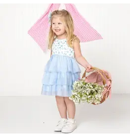 Sweet Wink- Sky Floral Tank Tutu Dress