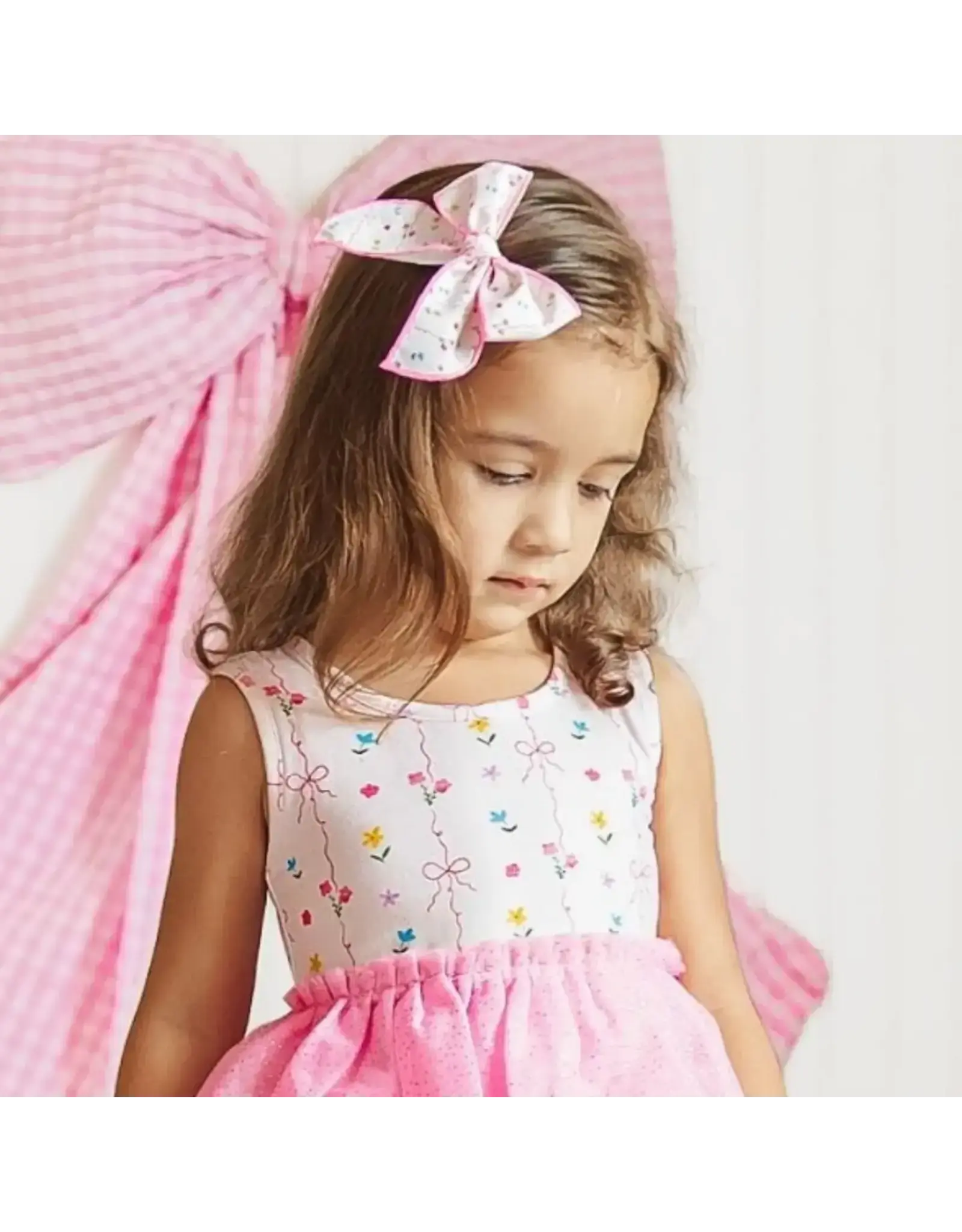 Sweet Wink- Peony Floral Bow Clip