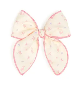 Sweet Wink- Lemon Floral Bow Clip