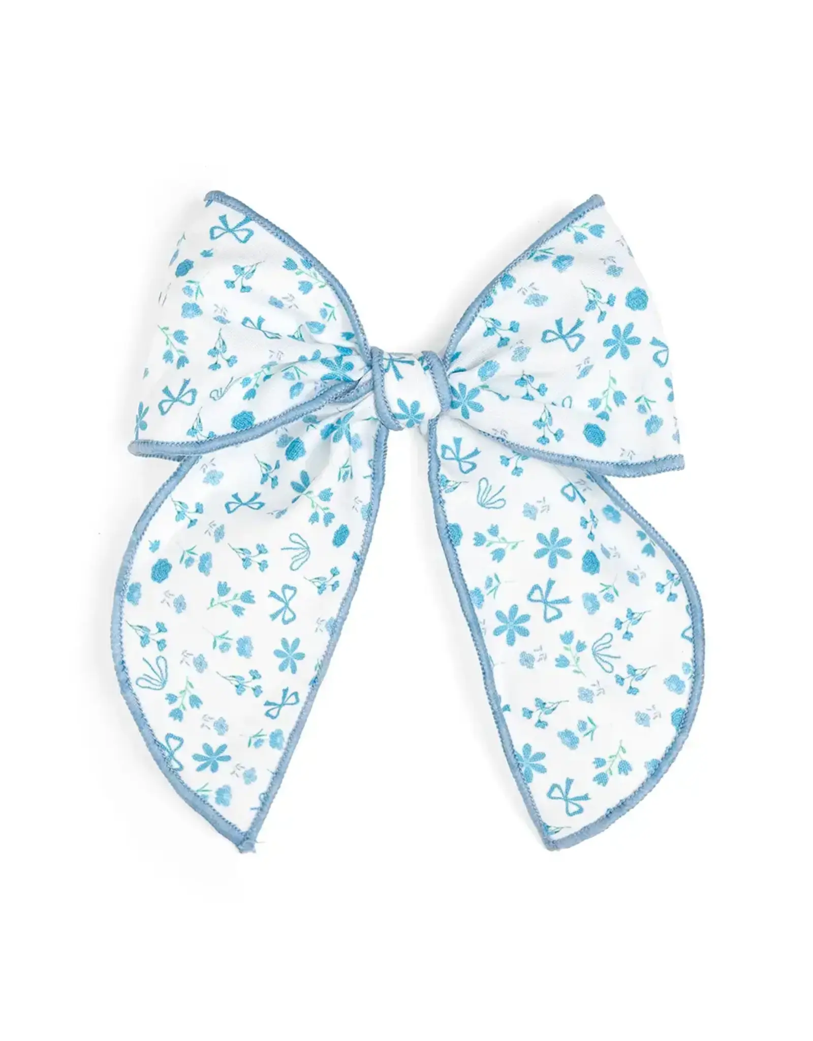 Sweet Wink- Sky Floral Bow Clip