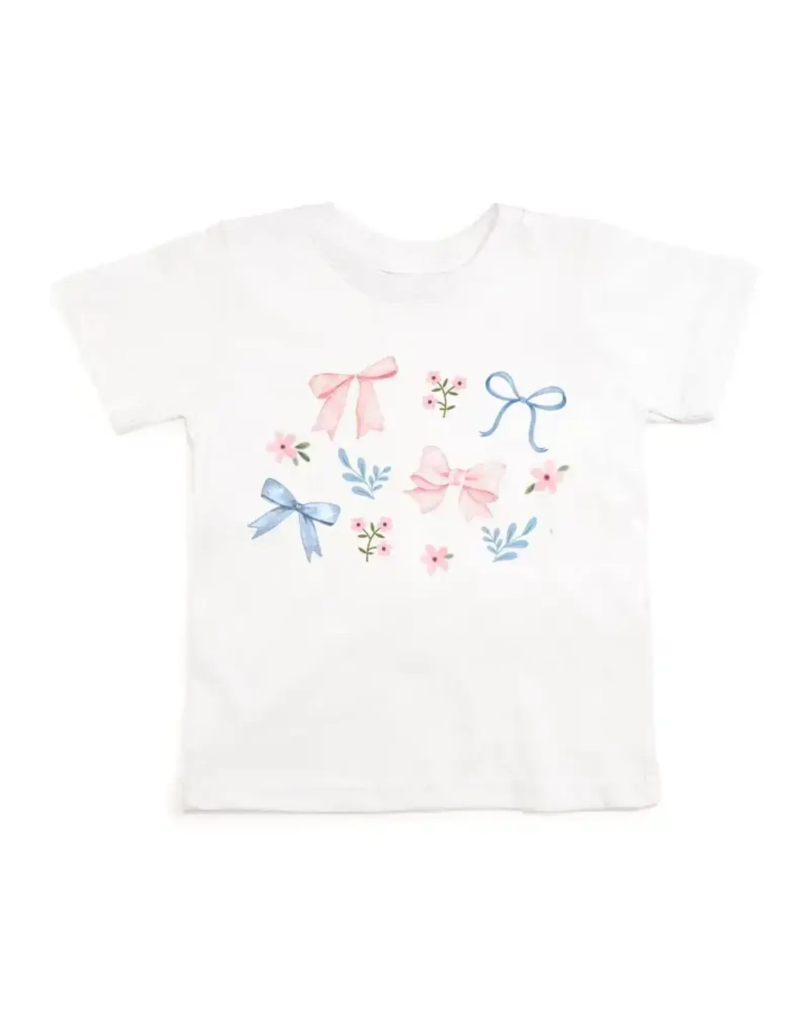 Sweet Wink- Floral & Bow Watercolor S/S Shirt