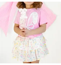 Sweet Wink- Lace Bunny Bow Patch Easter S/S TShirt: Pink