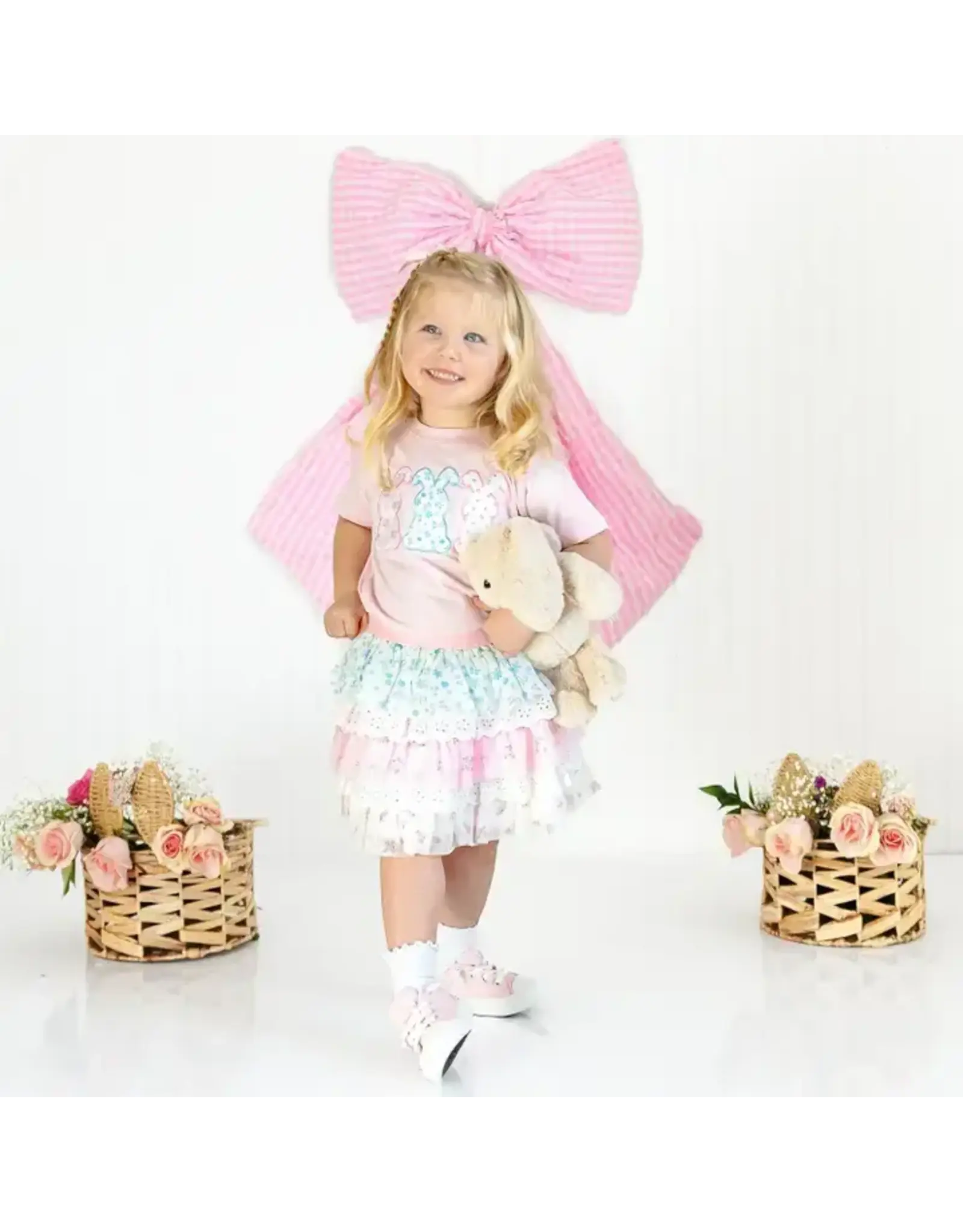 Sweet Wink- Floral Bunny Patch Easter S/S TShirt: Ballet