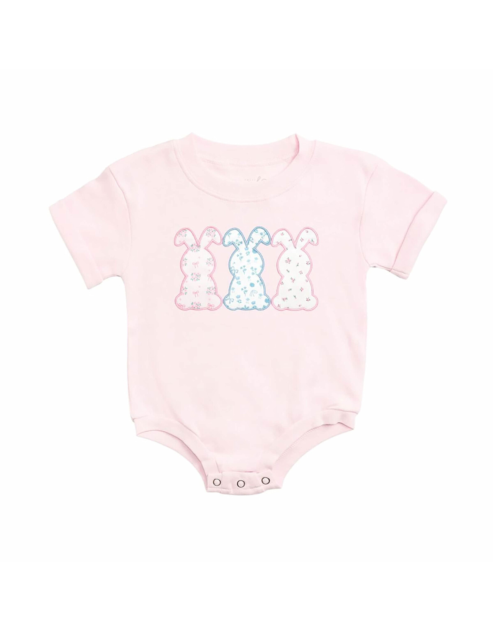 Sweet Wink Sweet Wink- Floral Bunny Patch Easter Romper: Ballet