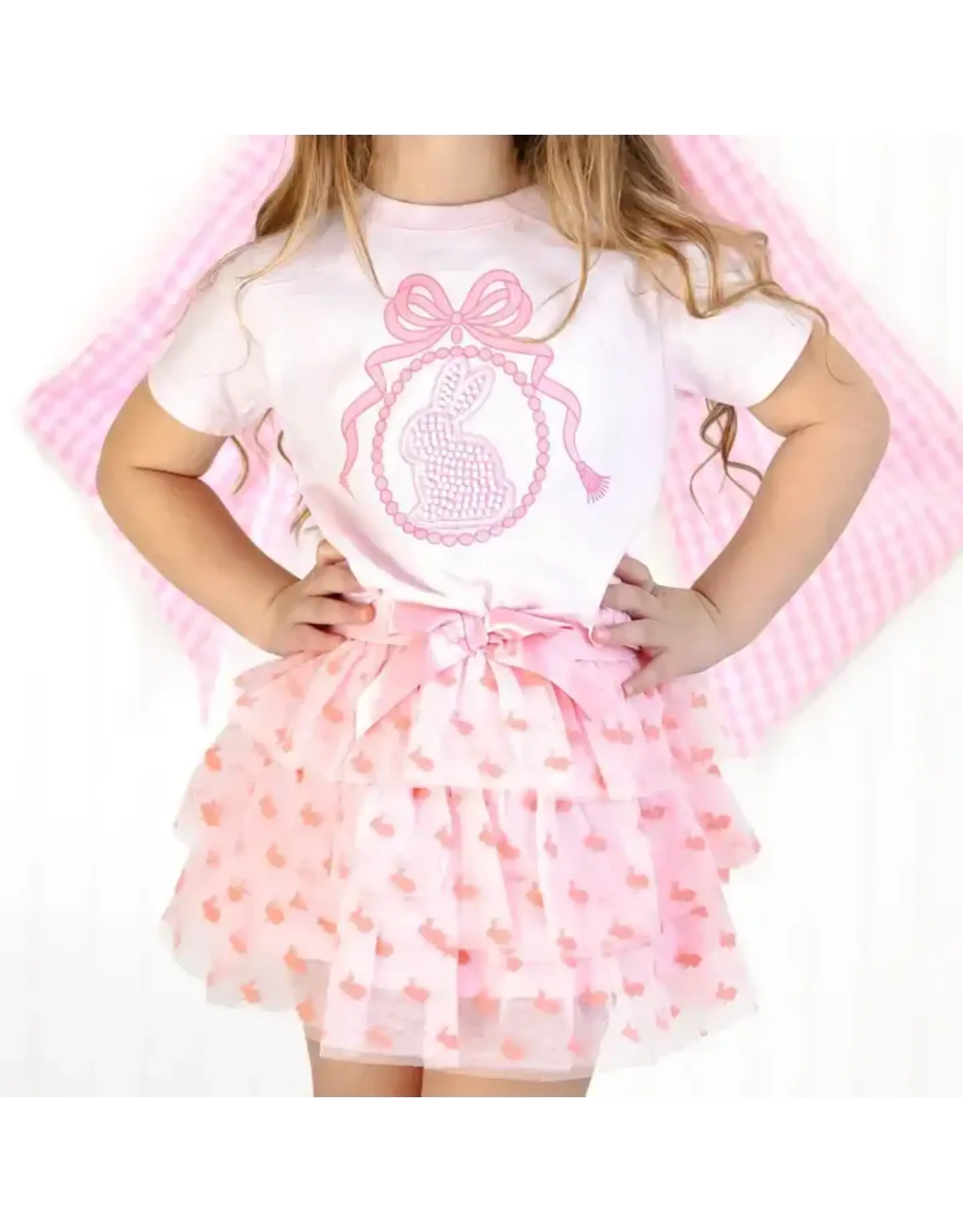 Sweet Wink- Bunny Locket Pearl Patch S/S TShirt: Ballet