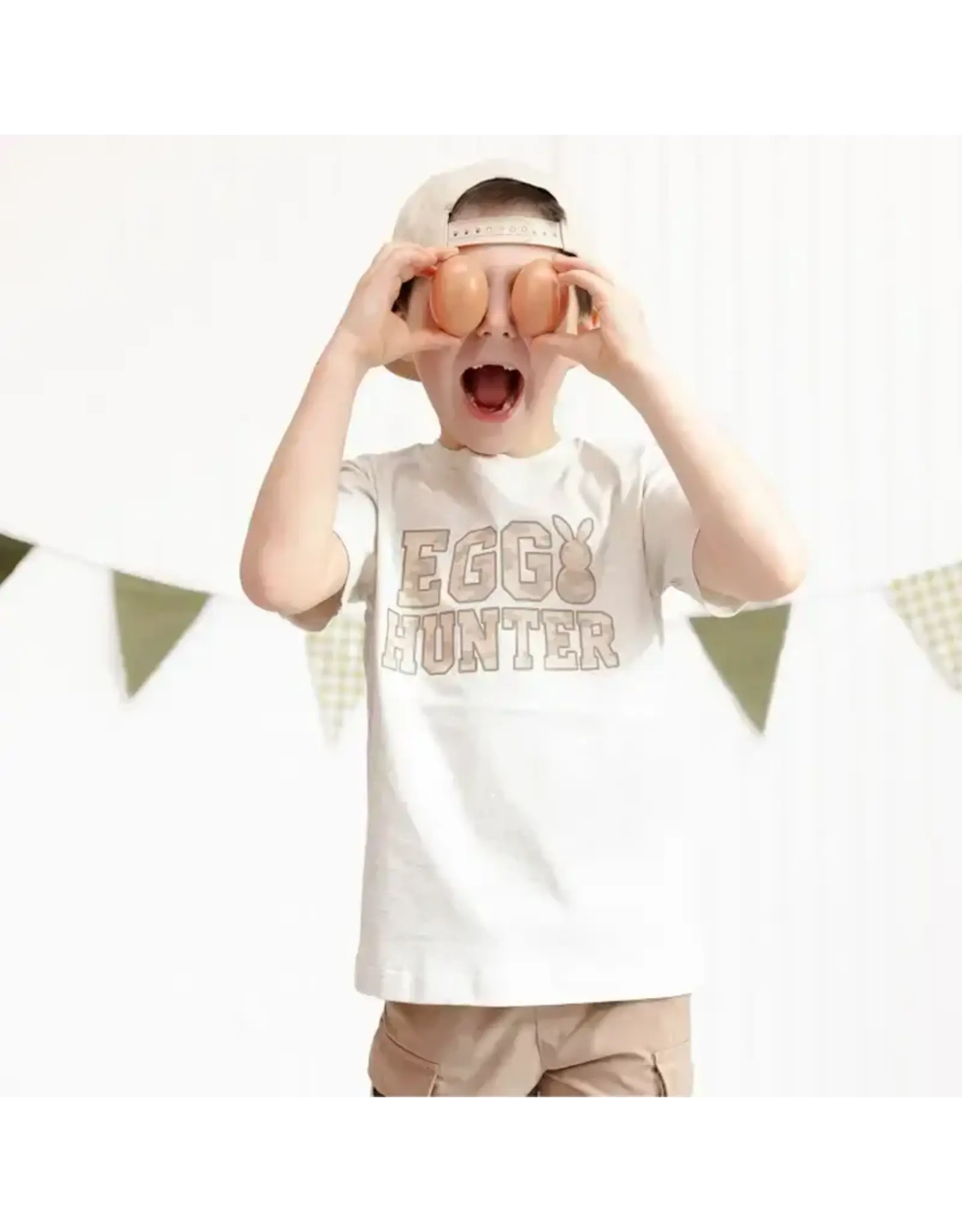 Sweet Wink- Egg Hunt Camo Easter S/S Shirt: Natural