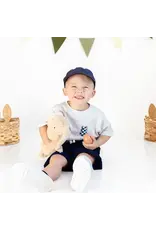 Sweet Wink- Checked Bunny Patch S/S Shirt: Ash