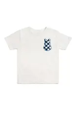 Sweet Wink- Checked Bunny Patch S/S Shirt: Ash