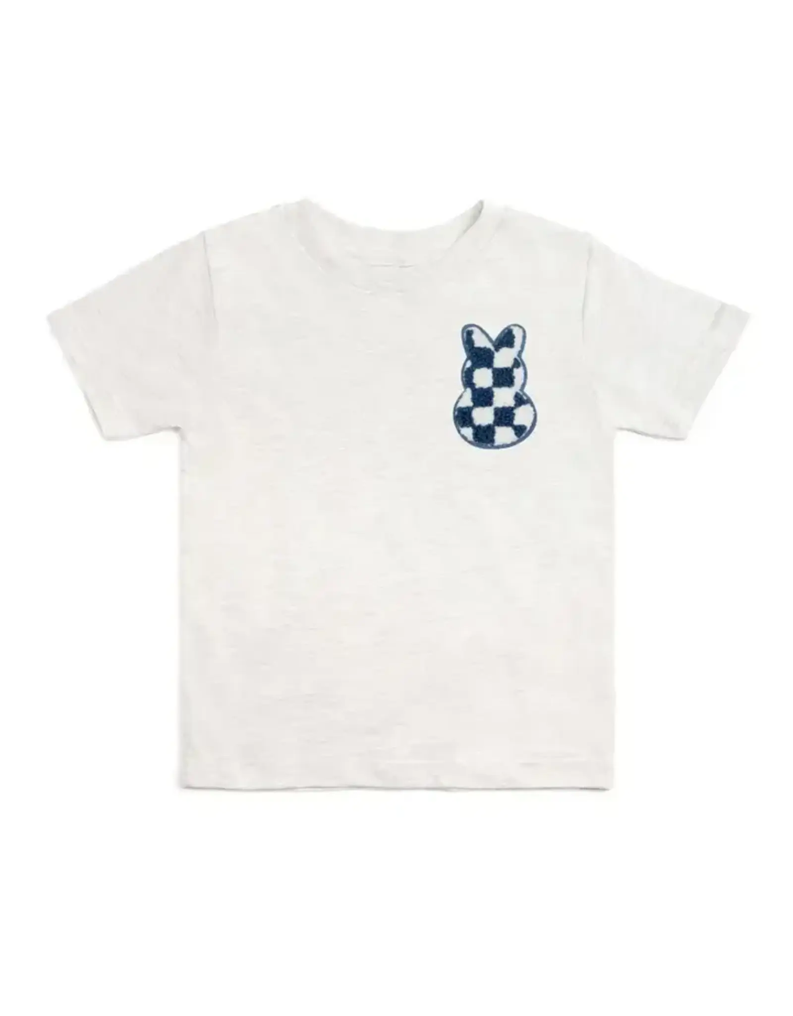 Sweet Wink- Checked Bunny Patch S/S Shirt: Ash