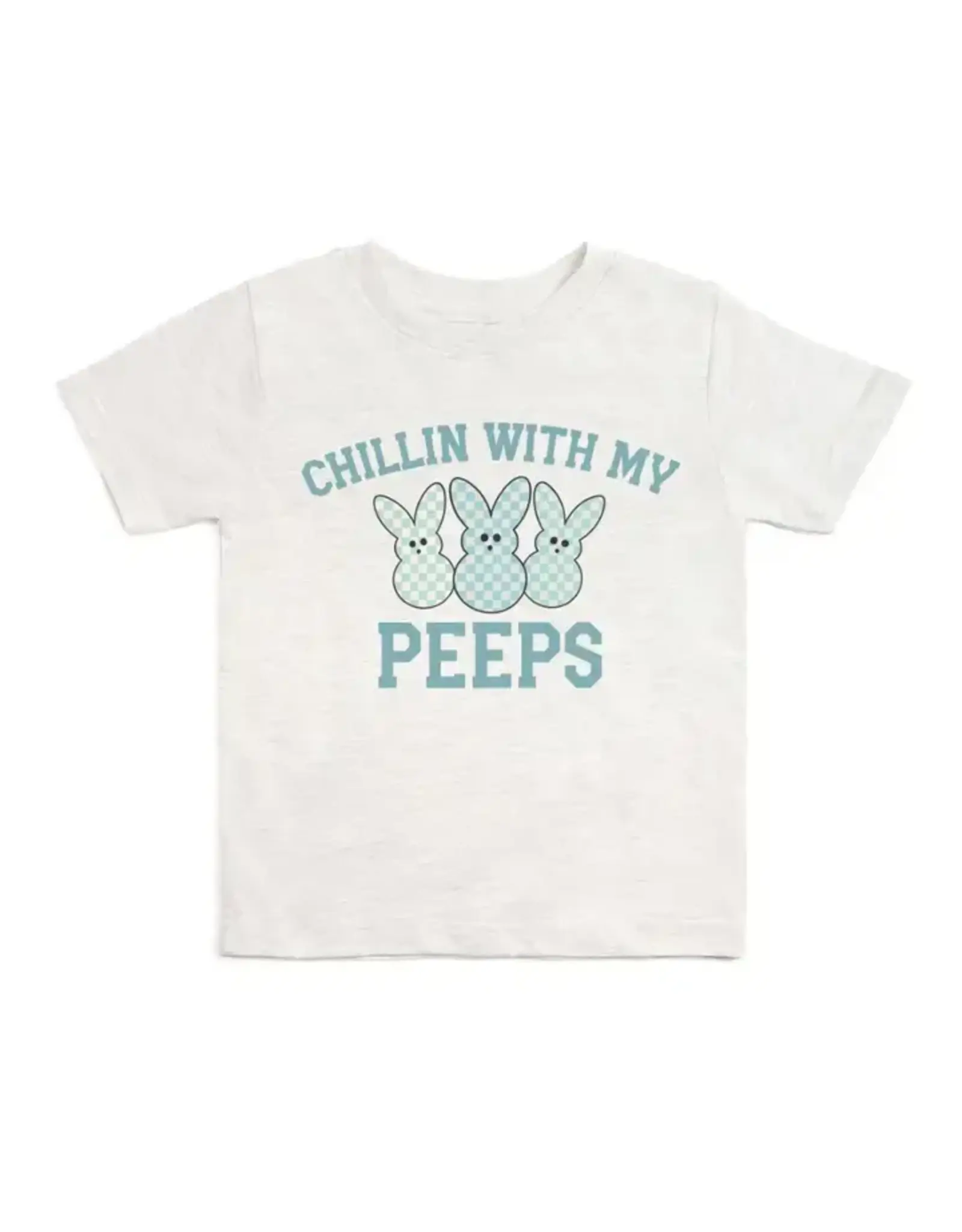 Sweet Wink- Chillin with my Peeps Checker S/S Shirt: Ash
