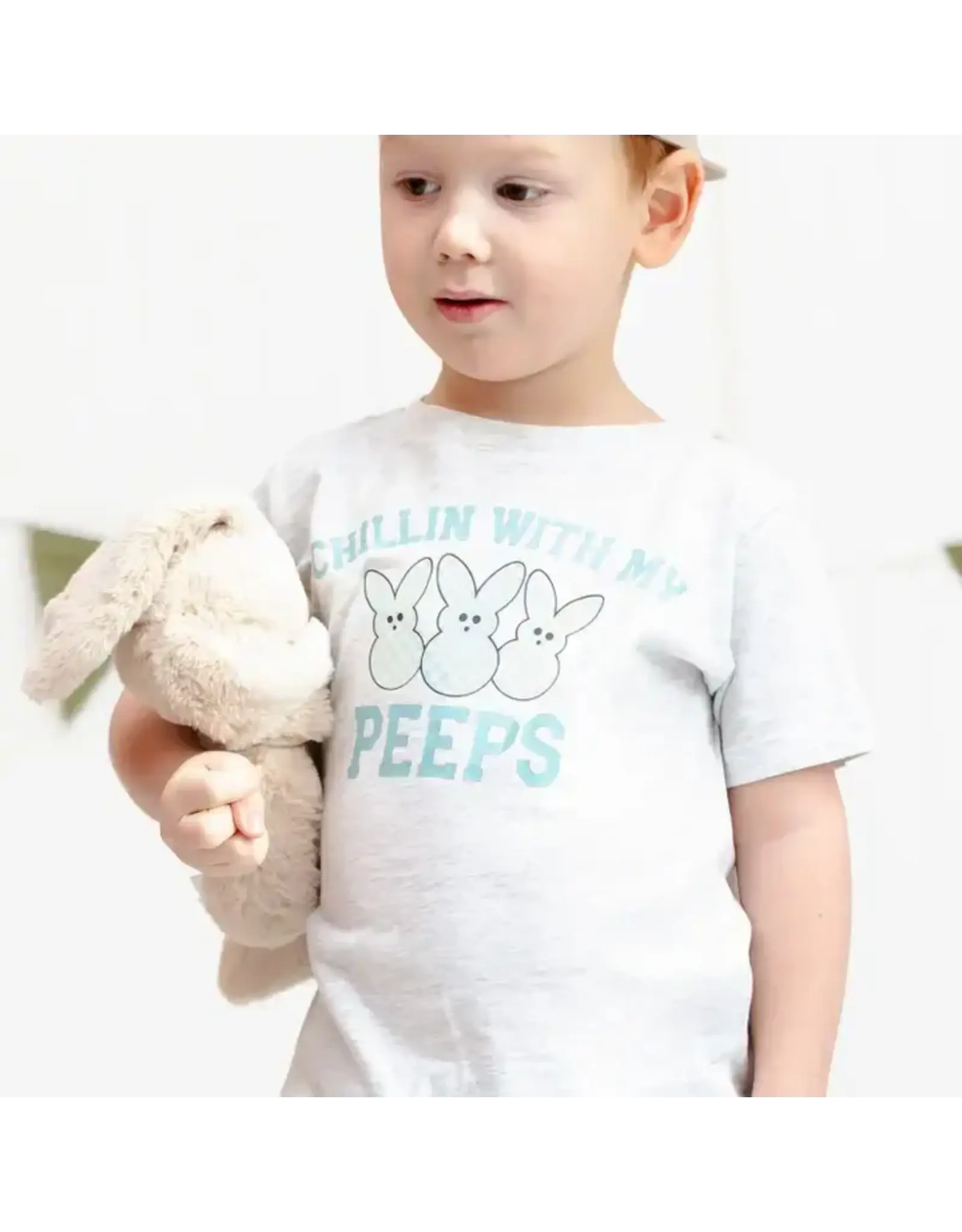 Sweet Wink- Chillin with my Peeps Checker S/S Shirt: Ash