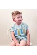 Sweet Wink- Peeps Emb Patch Easter S/S Shirt: Cool Blue