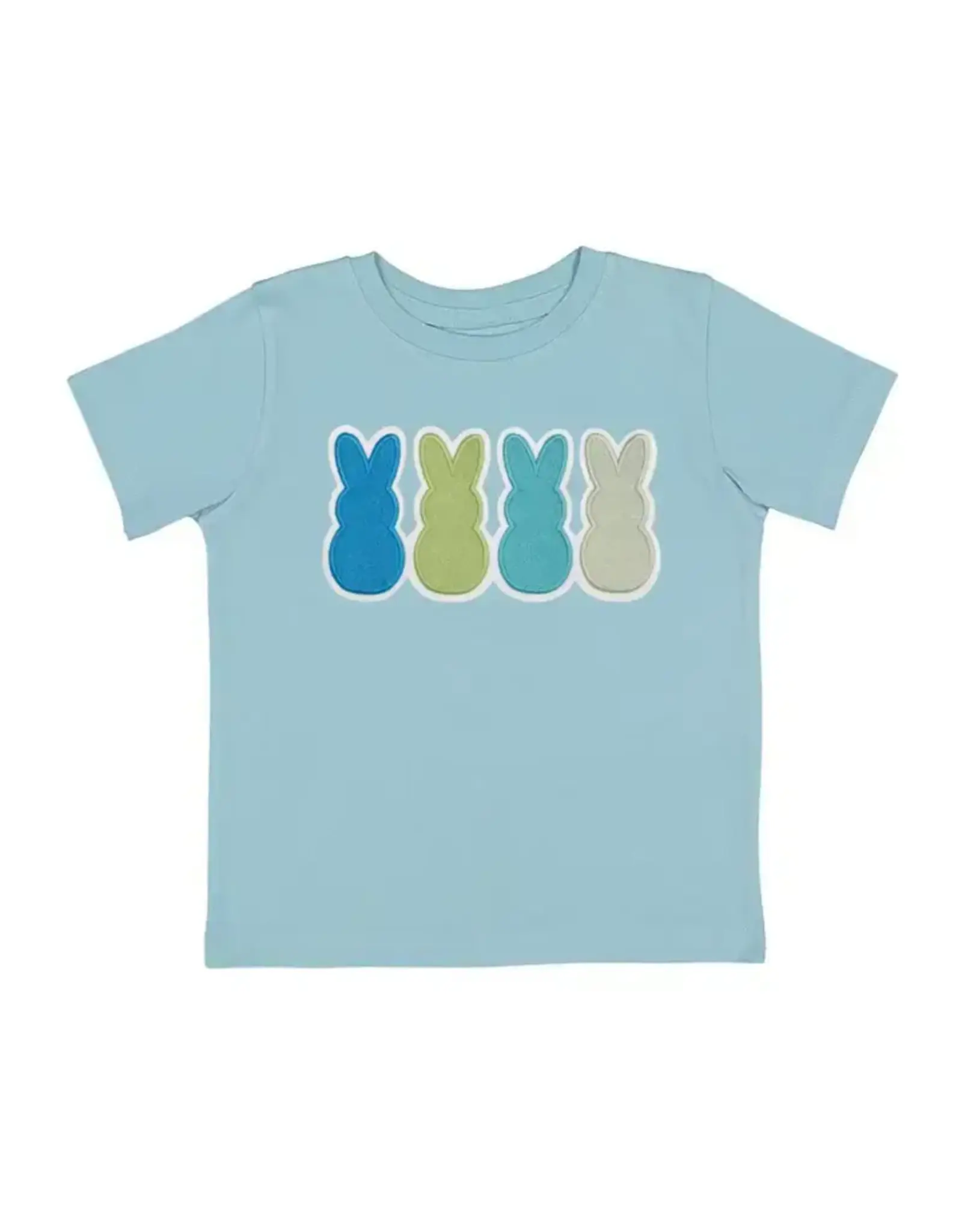 Sweet Wink- Peeps Emb Patch Easter S/S Shirt: Cool Blue