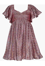Bonnie  Jean Bonnie Jean-  Metallic Flutter Boudre Dress