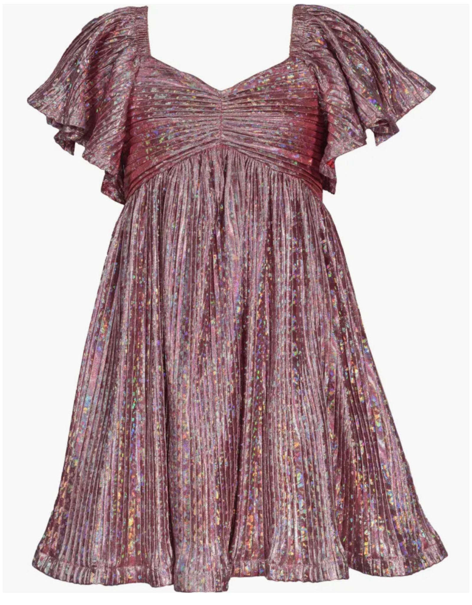 Bonnie  Jean Bonnie Jean-  Metallic Flutter Boudre Dress
