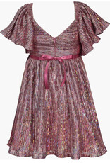 Bonnie  Jean Bonnie Jean-  Metallic Flutter Boudre Dress