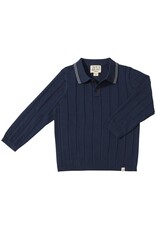Me & Henry Me & Henry- Jayden: Blue Knitted Polo