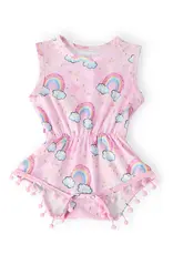 Mila & Rose Mila & Rose- Sparkling Rainbows Pom Pom Romper