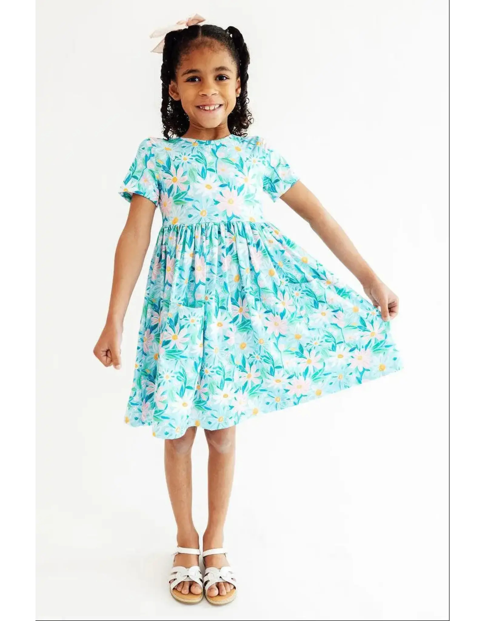 Mila & Rose Mila & Rose- Preppy Daisies S/S Pocket Twirl Dress
