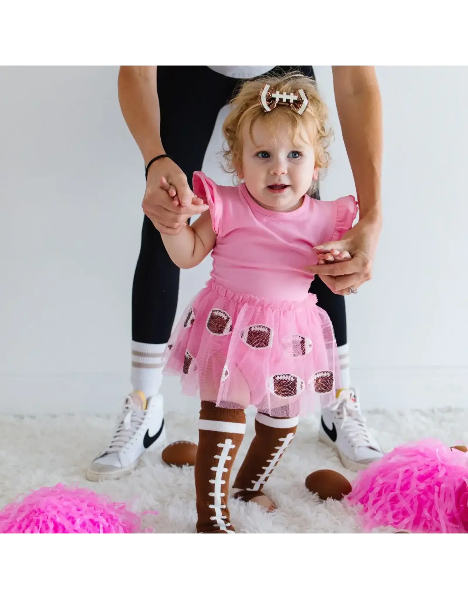 Sweet Wink- Football Sequin S/S Tutu Bodysuit