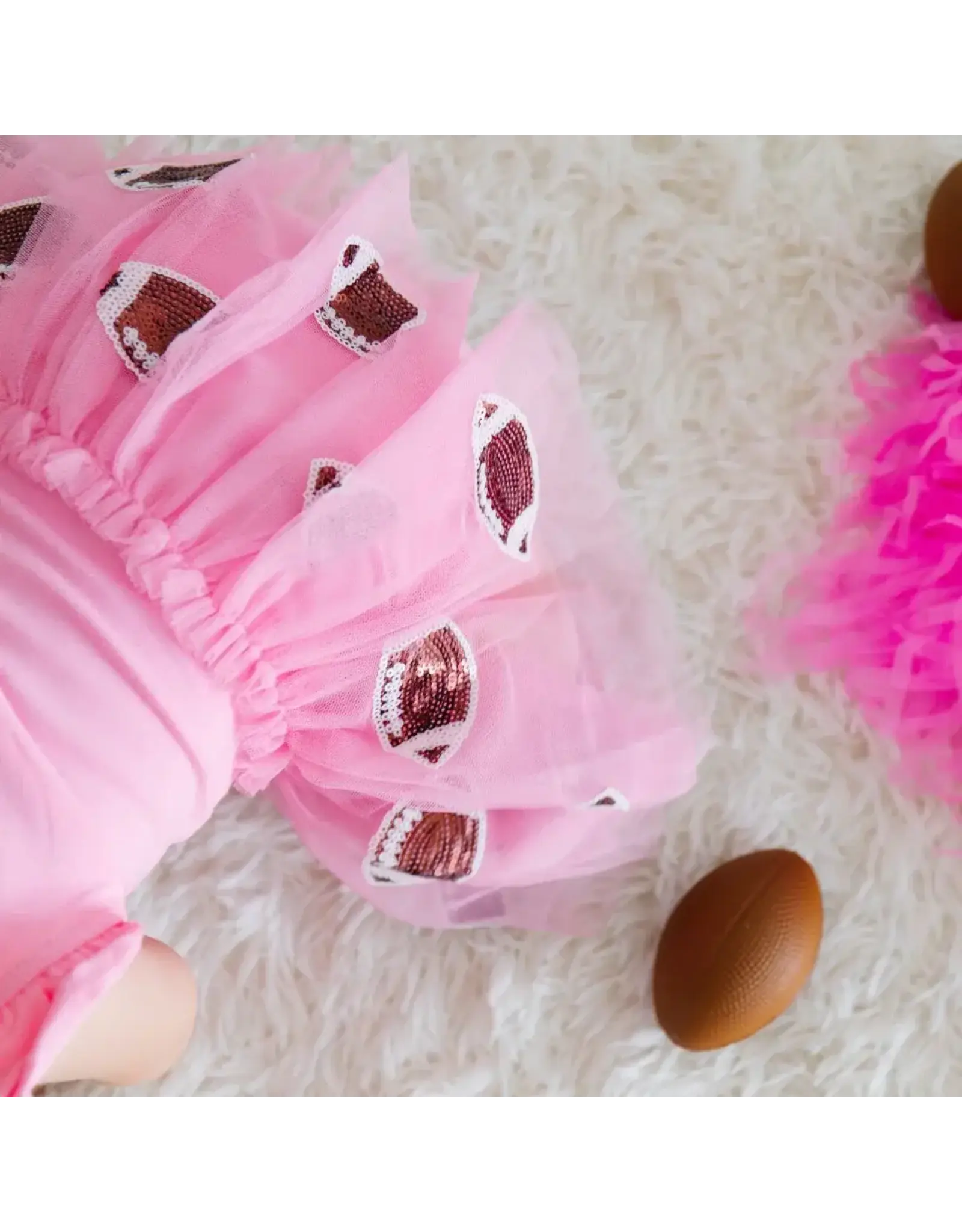 Sweet Wink- Football Sequin S/S Tutu Bodysuit