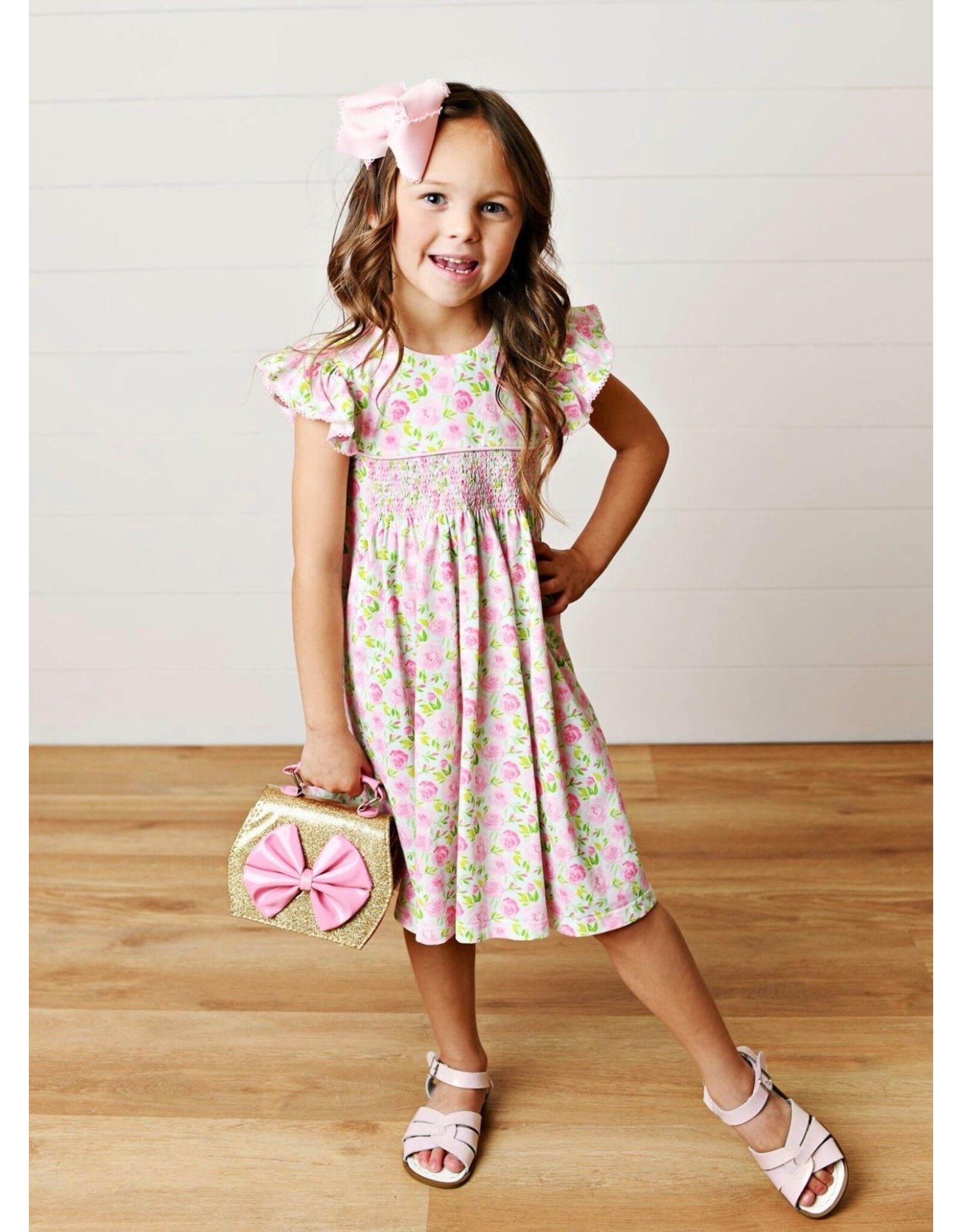 Swoon Baby Swoon Baby- Pink Posies Smocked Dress