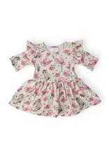 Mila & Rose Mila & Rose-  Cowgirl Cutie 3/4 Sleeve Twirl Flutter Bodysuit