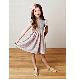 Swoon Baby Swoon Baby- Watercolor Garden Smocked Flutter Dress