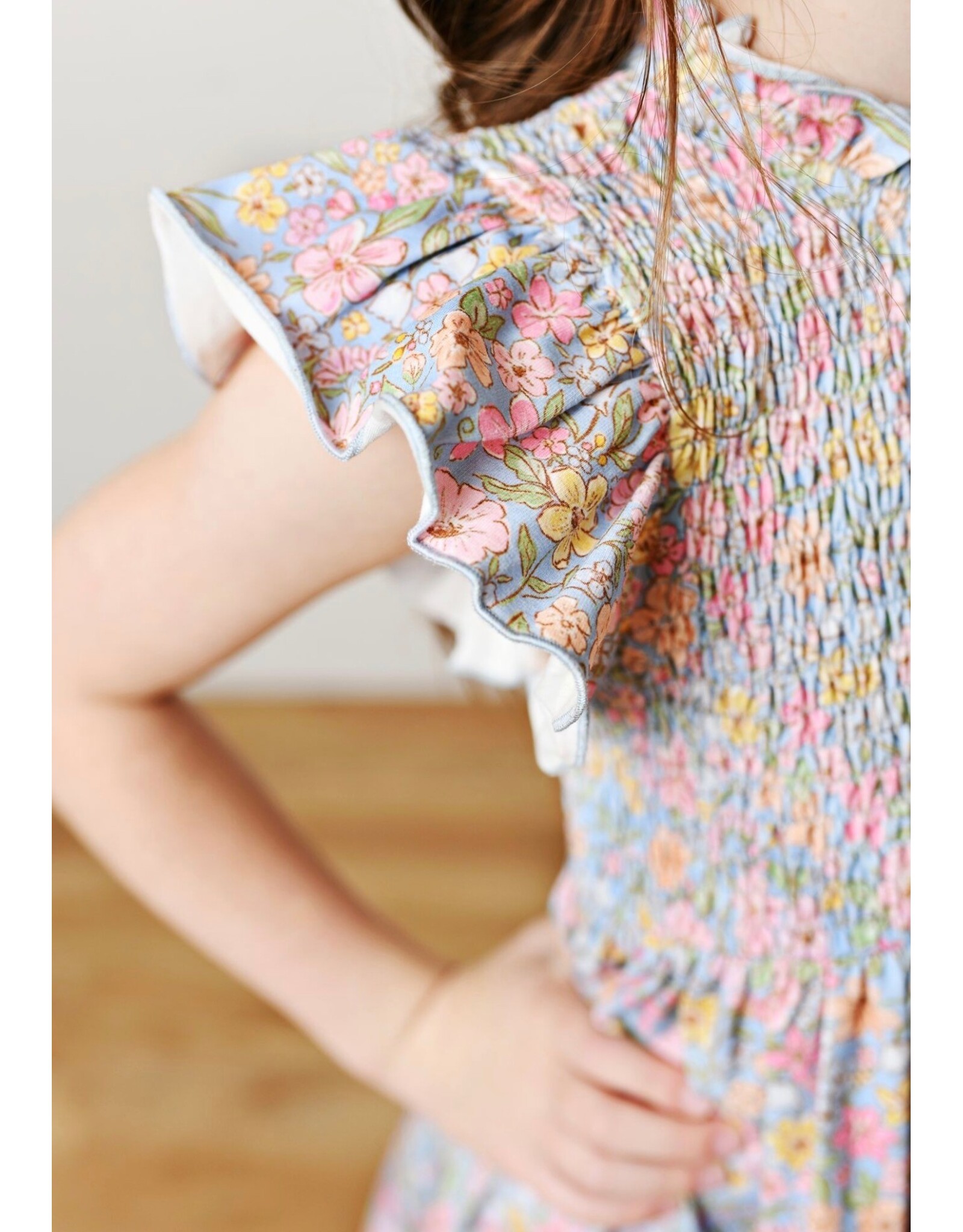 Swoon Baby Swoon Baby- Watercolor Garden Smocked Flutter Dress