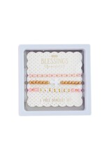 Mudpie Mud Pie- White Cross Blessed Beaded Bracelets