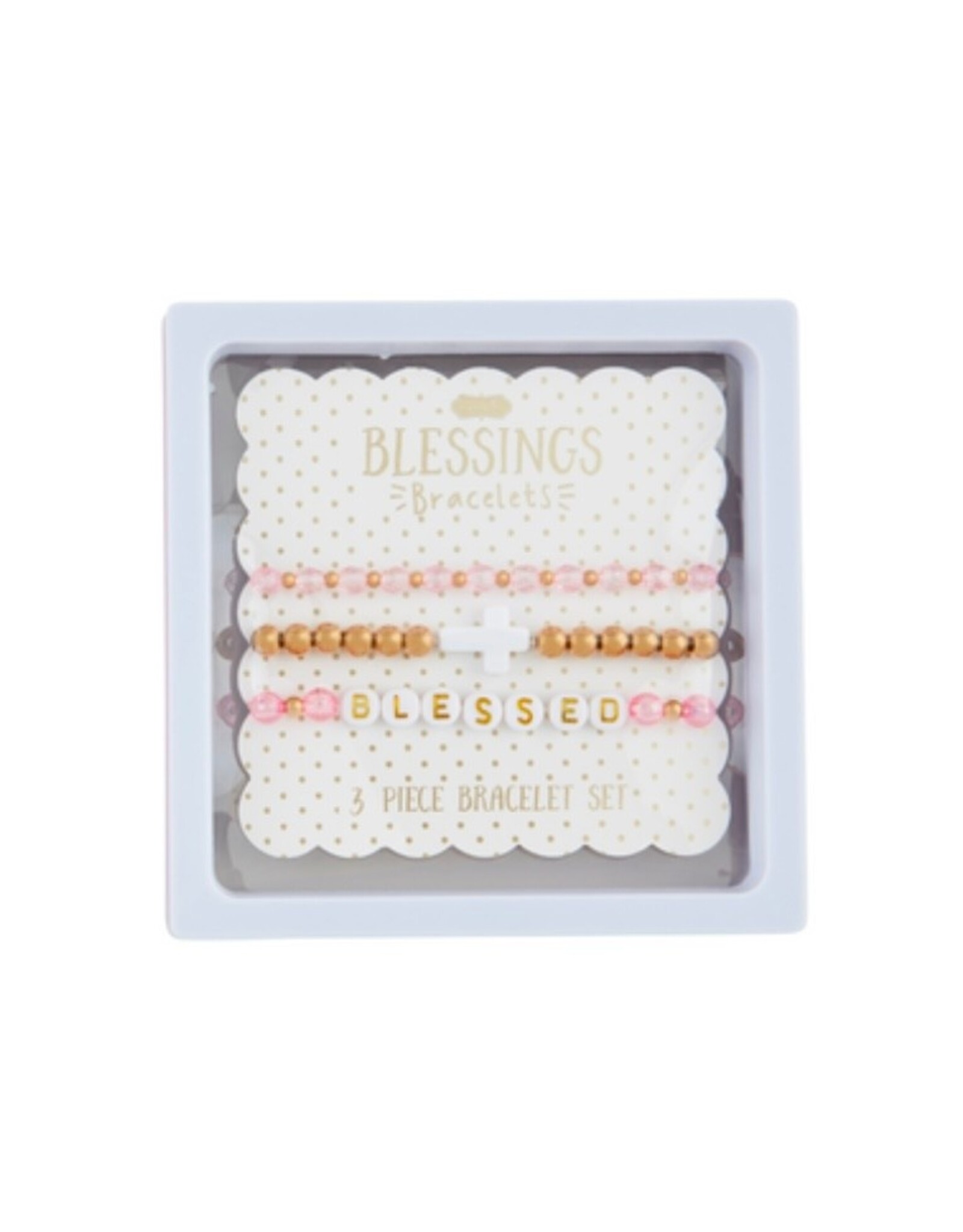 Mudpie Mud Pie- White Cross Blessed Beaded Bracelets