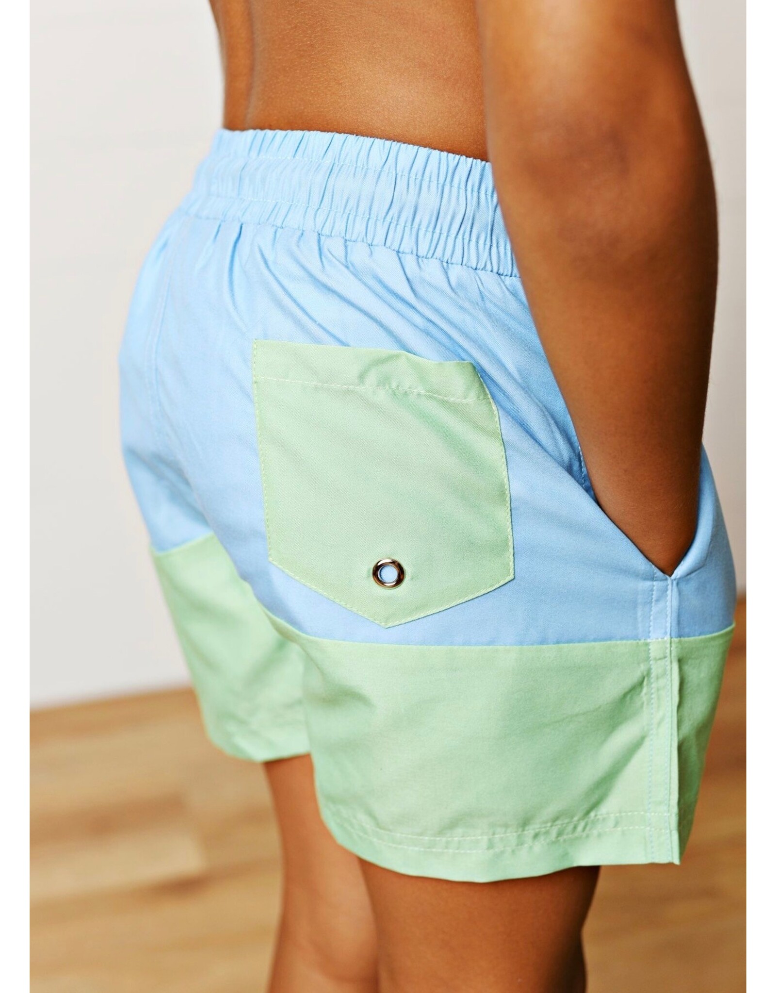 Swoon Baby Swoon Baby- Blue/Green Colorblock Swim Trunks
