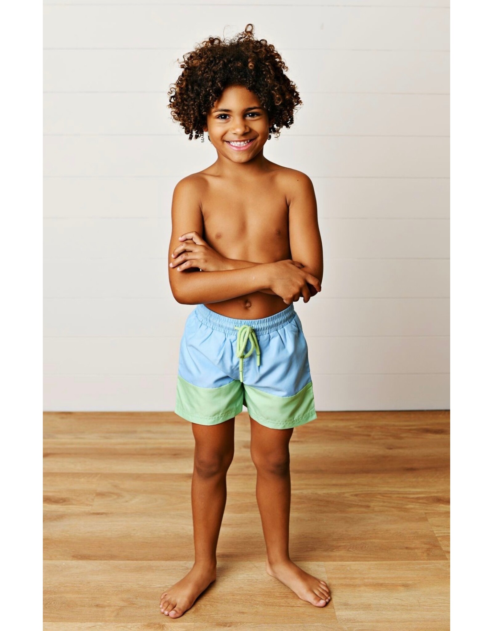 Swoon Baby Swoon Baby- Blue/Green Colorblock Swim Trunks