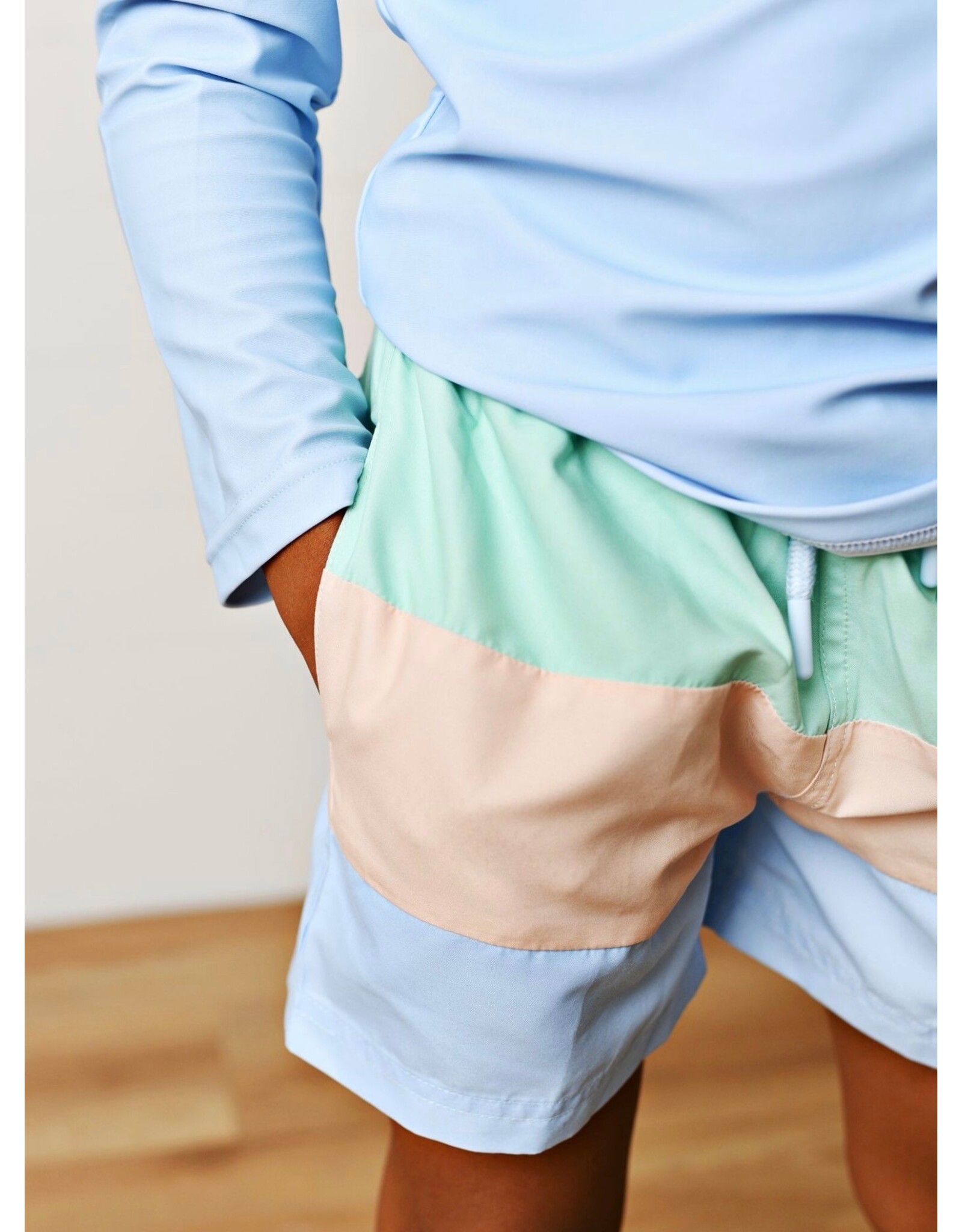 Swoon Baby Swoon Baby- Mint Multi Colorblock Swim Trunks