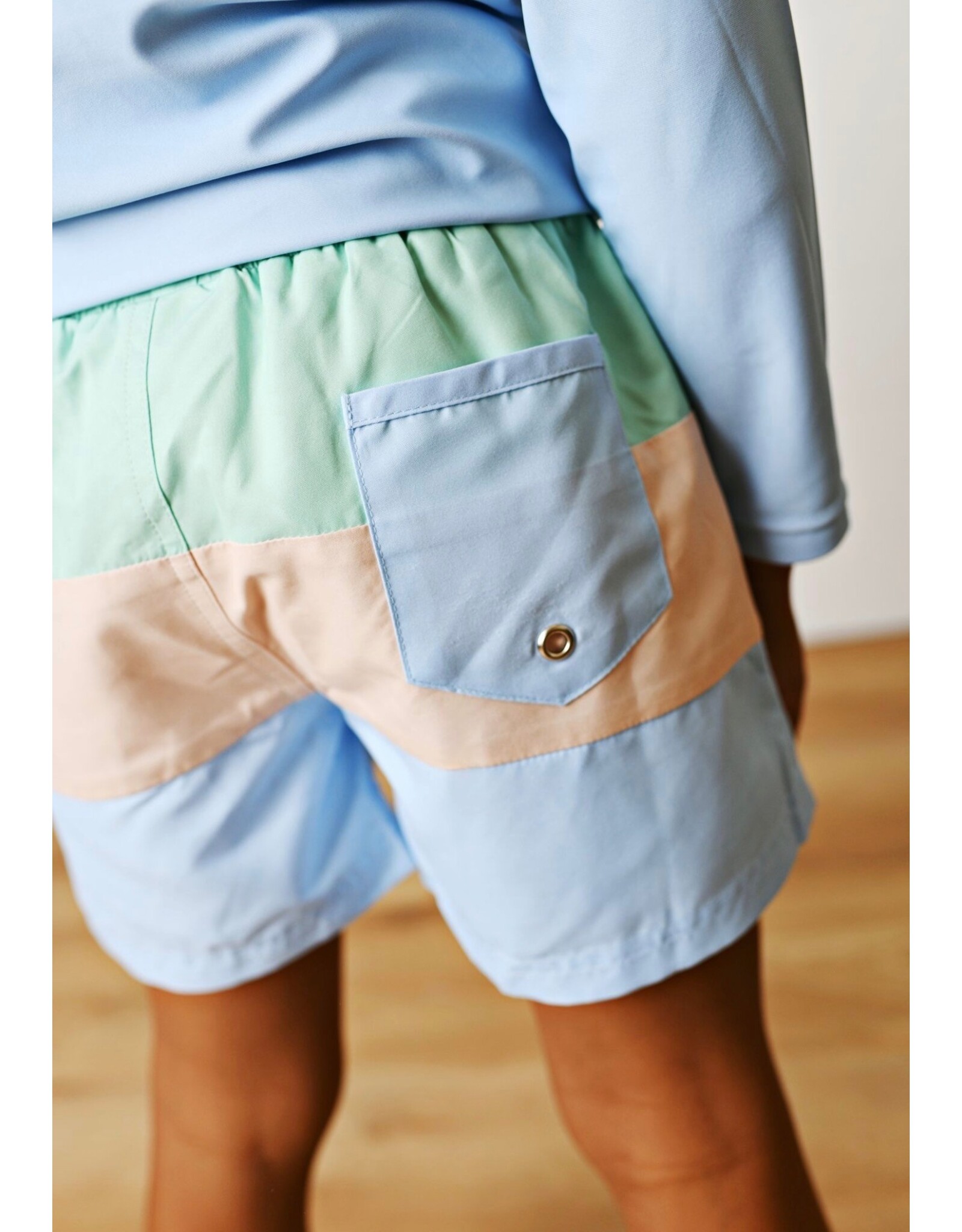 Swoon Baby Swoon Baby- Mint Multi Colorblock Swim Trunks