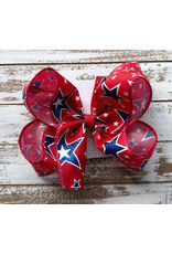JP- Red Blue Glitter Stars Large Bow