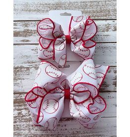 JP- Baseball Print Bow