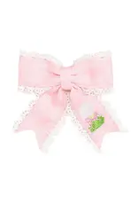 Sweet  Wink- Golf Tee Embroidered Lace Bow Clip